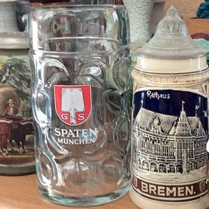 🍺 BEE STEIN AUTHENTIC  🍻 SPATEN MUNCHEN  G S  GERMAN BIER 1 Litre